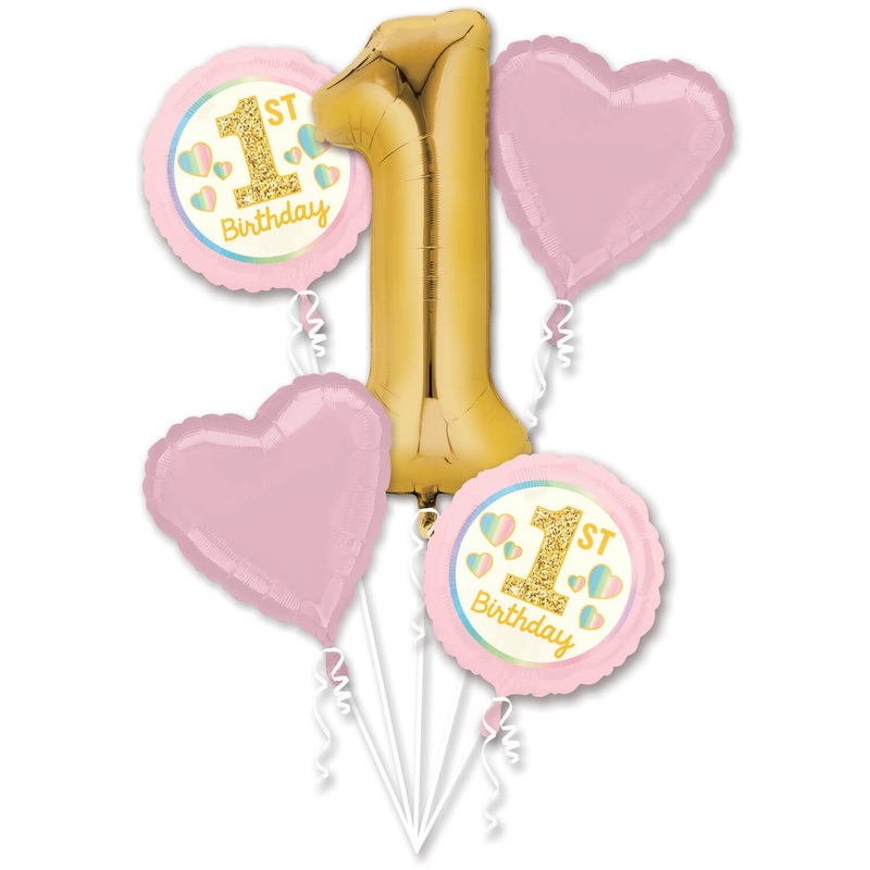 1st Birthday little heart balloon bouquet