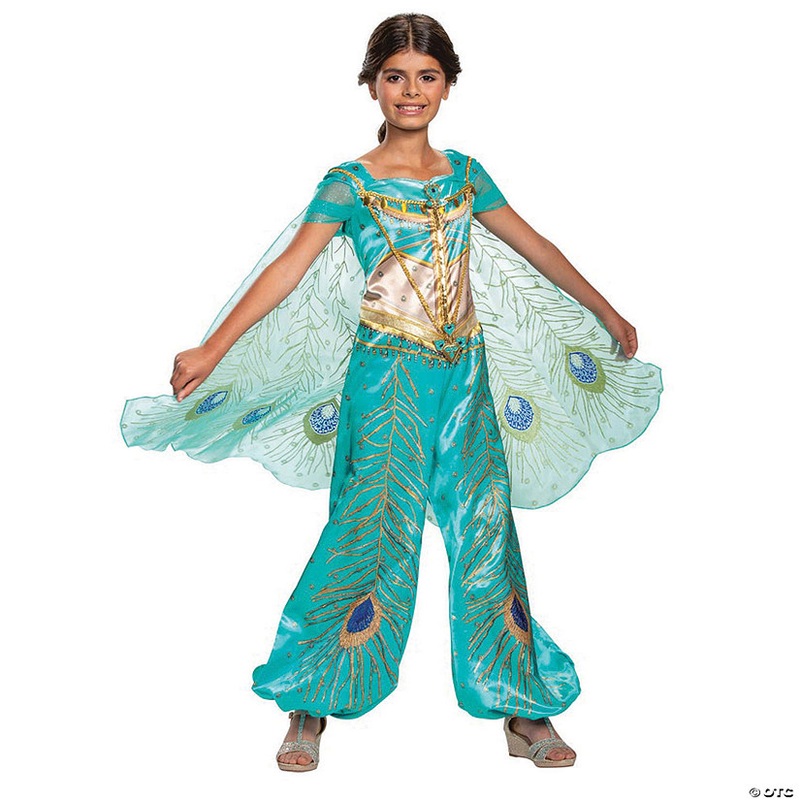 Girl’s Deluxe Aladdin Live Action Teal Jasmine Costume