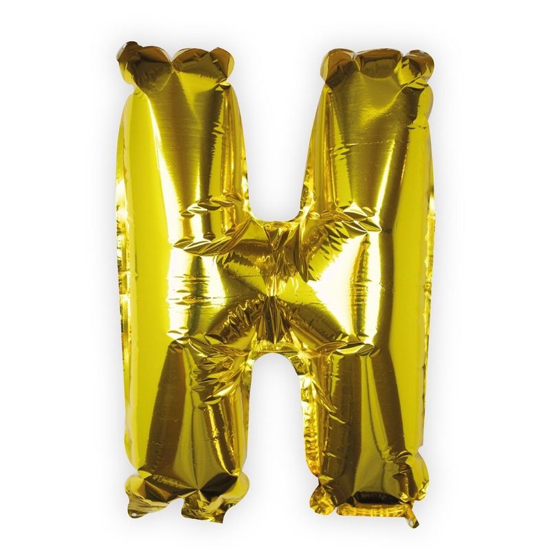 Golden letter H foil balloon 40cm