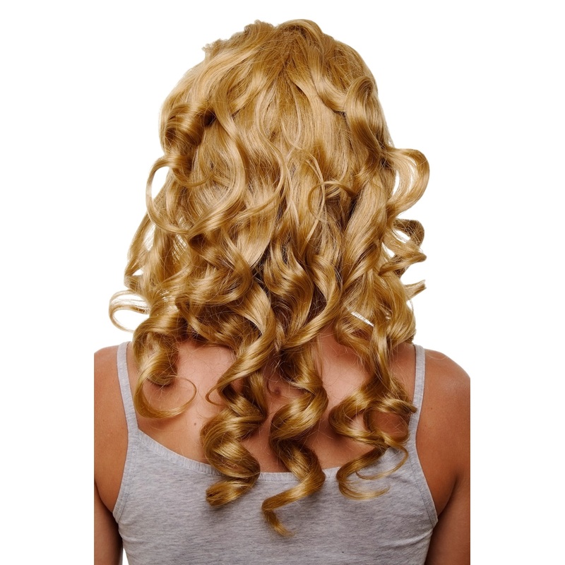 Hairpiece Halfwig 7 Clip In Extension long curls curled medium gold blond H9503