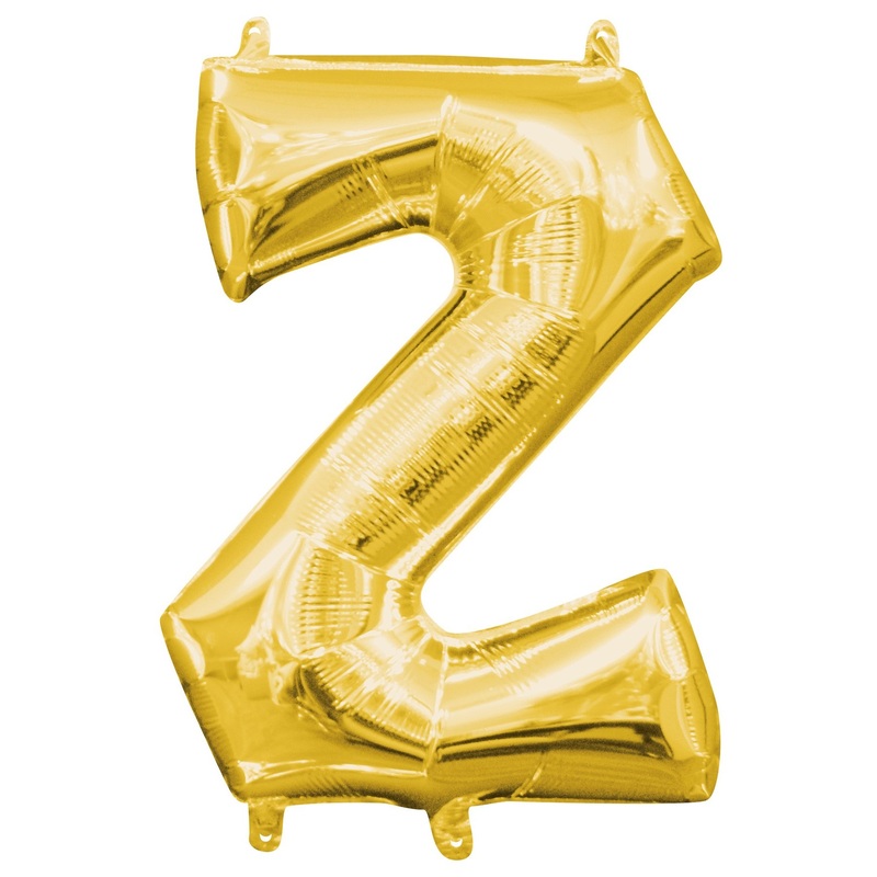 Mini foil balloon letter Z gold 35cm