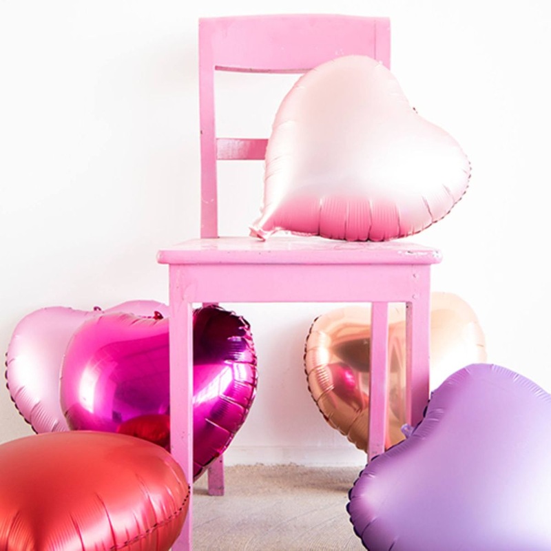 Pink heart foil balloon 45cm