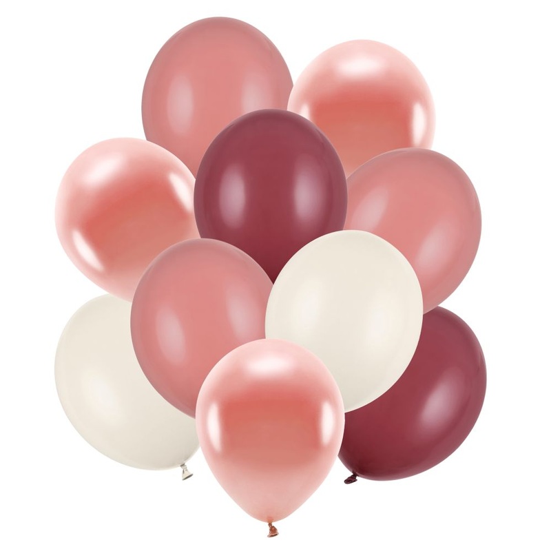 10 latex balloons burgundy mix
