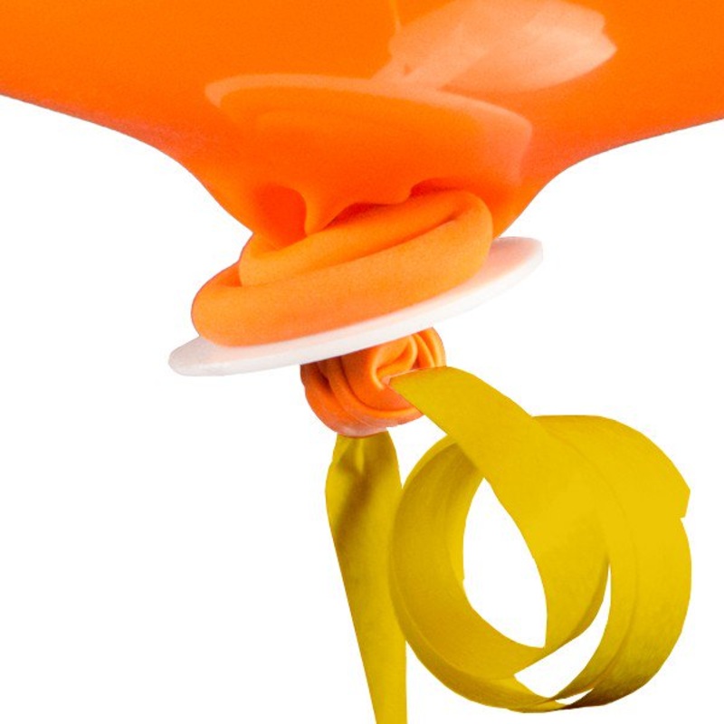 10 yellow balloon closures with ribbon