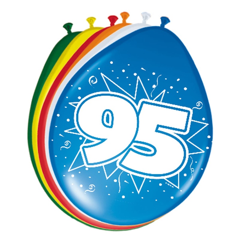 8 colorful number balloons for 95th birthday