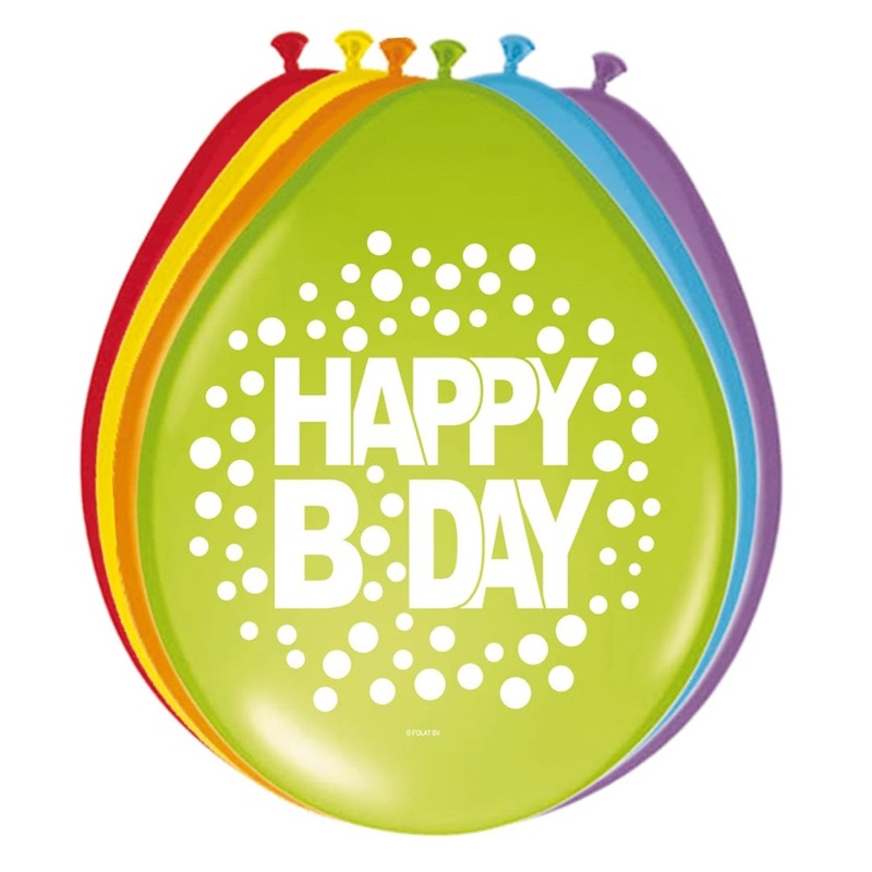 8 Splendid Happy Birthday balloons 30cm