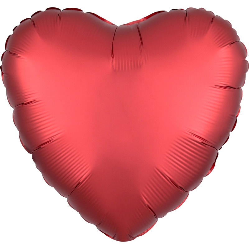 Red satin heart balloon 43cm