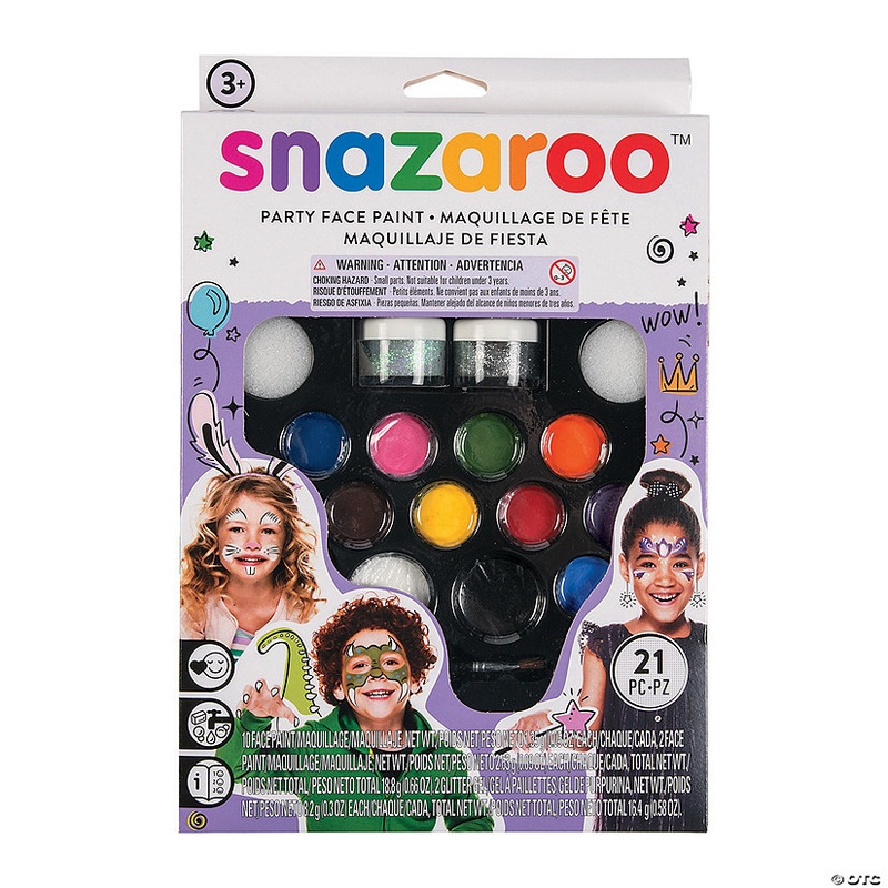 Snazaroo Ultimate Party Face Painting Supplies Kit – 21 Pc.