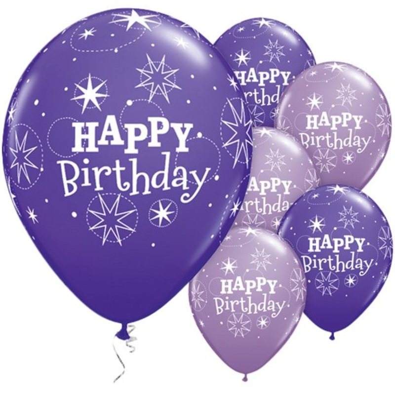 25 Happy Birthday balloons Violetta 28cm