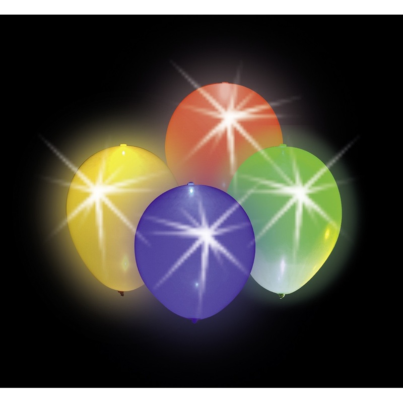 4 colorful party lights LED balloons 23cm