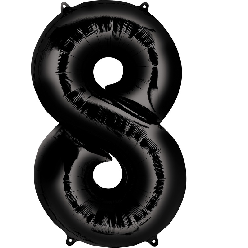 Numbers foil balloon 8 black 86cm