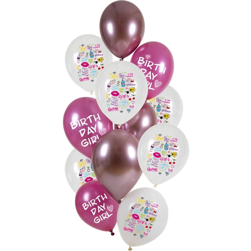 12 Queen of the Day balloons 33cm