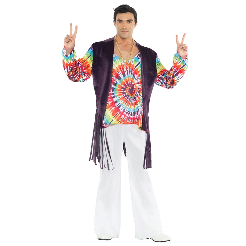 60’S Tie Dye Adult Costume One Size
