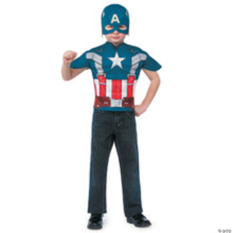 Boys Captain America T-Shirt & Mask Costume – Small