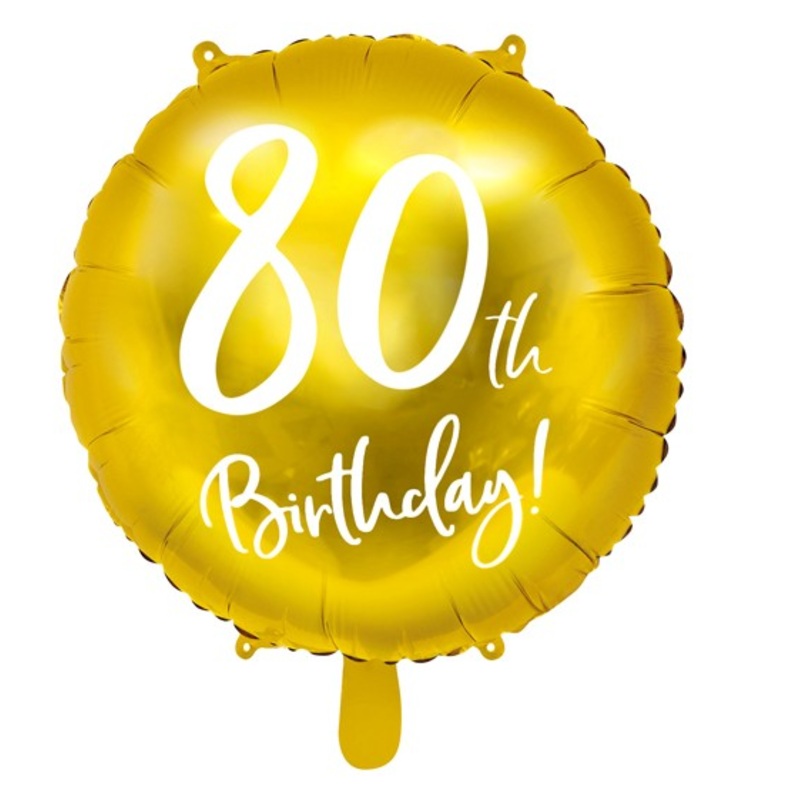 Glossy 80th Birthday foil balloon 45cm