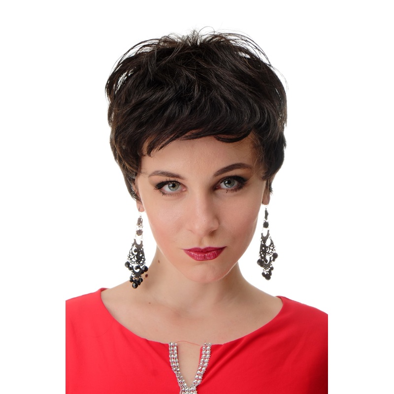 Lady wig 100% Human hair short naughty shaggy wild natural color not dyed BHH-10