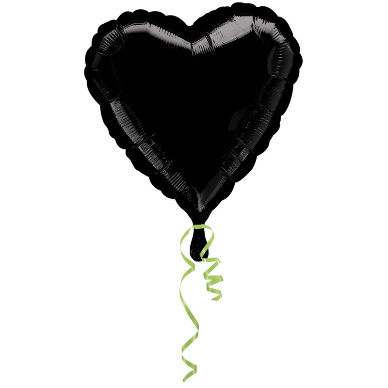 Black heart balloon 43cm