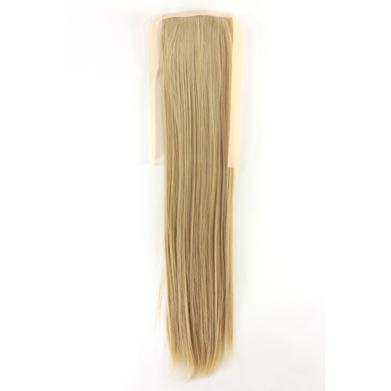 Hairpiece slim Ponytail Pigtail Gold Blonde Straight Band + Clip Fastening YZF-TS18-86