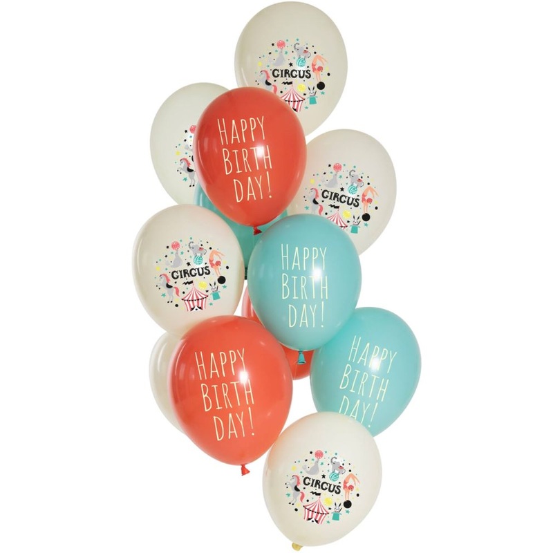 12 birthday circus balloon mix 33cm