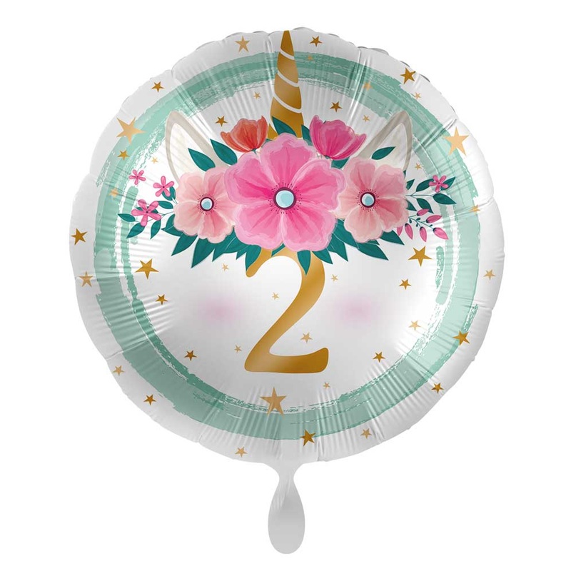 2nd birthday balloon boho unicorn 45cm