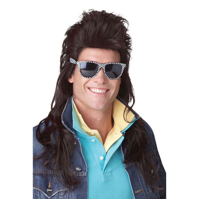 80’s Rock Mullet Costume Wig (Brown) Standard