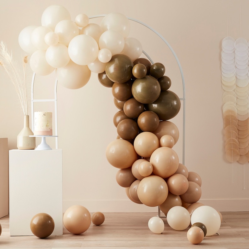 Balloon Garland Brown and Nude 70 pieces