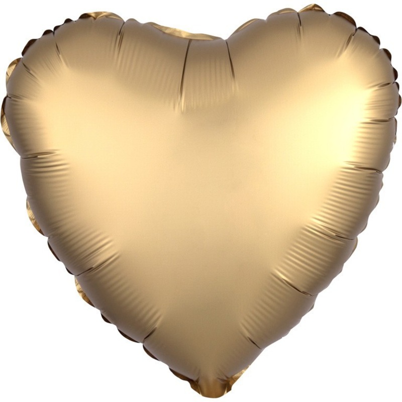Heart foil balloon Luxe gold satin look