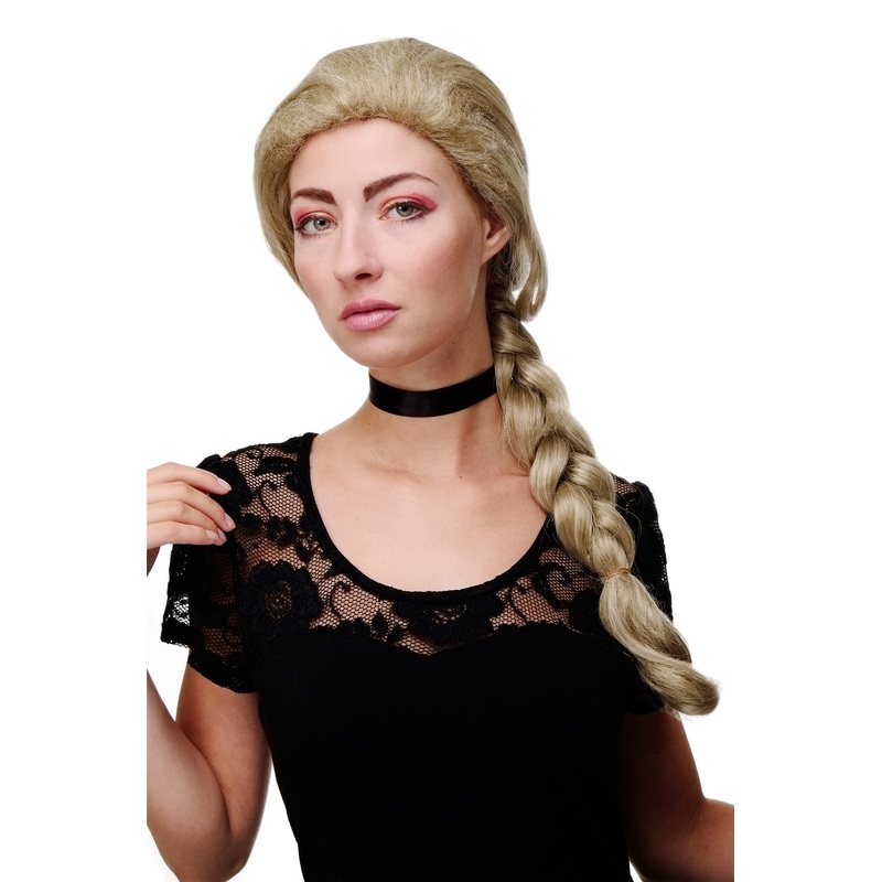 Lady Wig long braided thick braid traditional Maiden Maid blobnd mix GFW1782