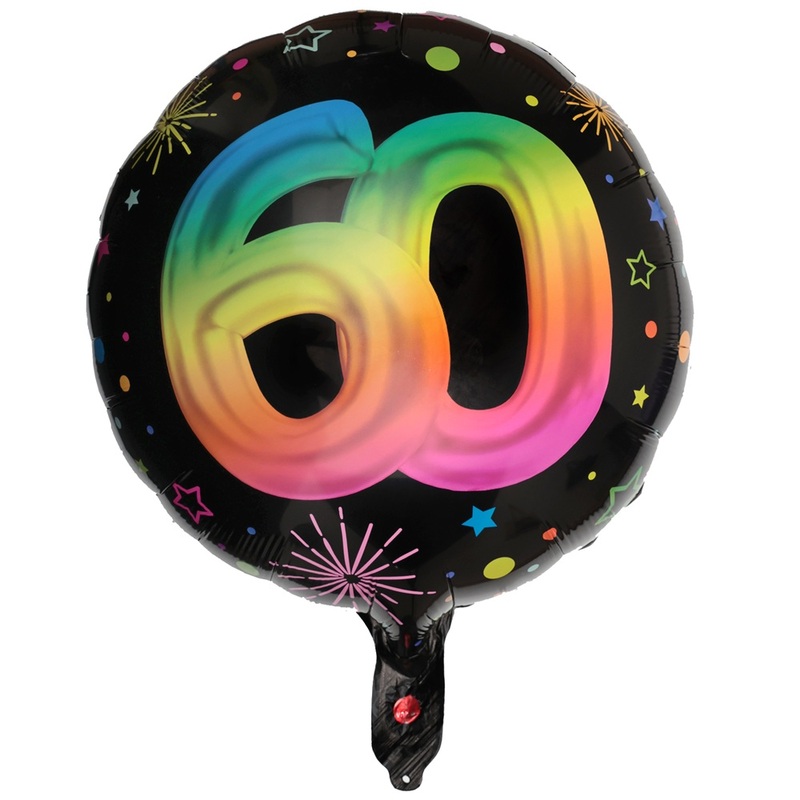 Number 60 Festicolor foil balloon 45cm