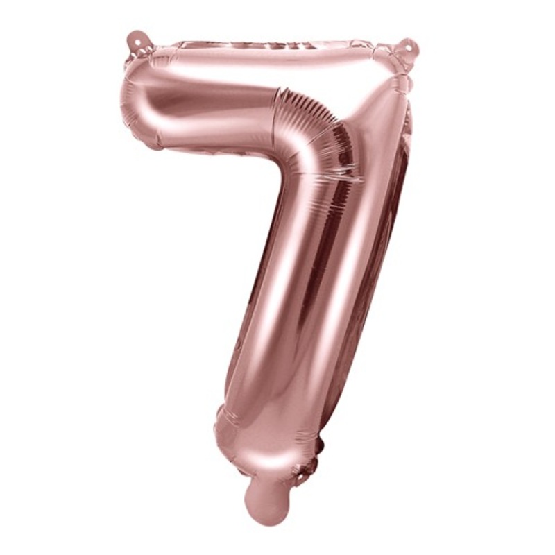 Number 7 Foil Balloon Rose Gold 35cm
