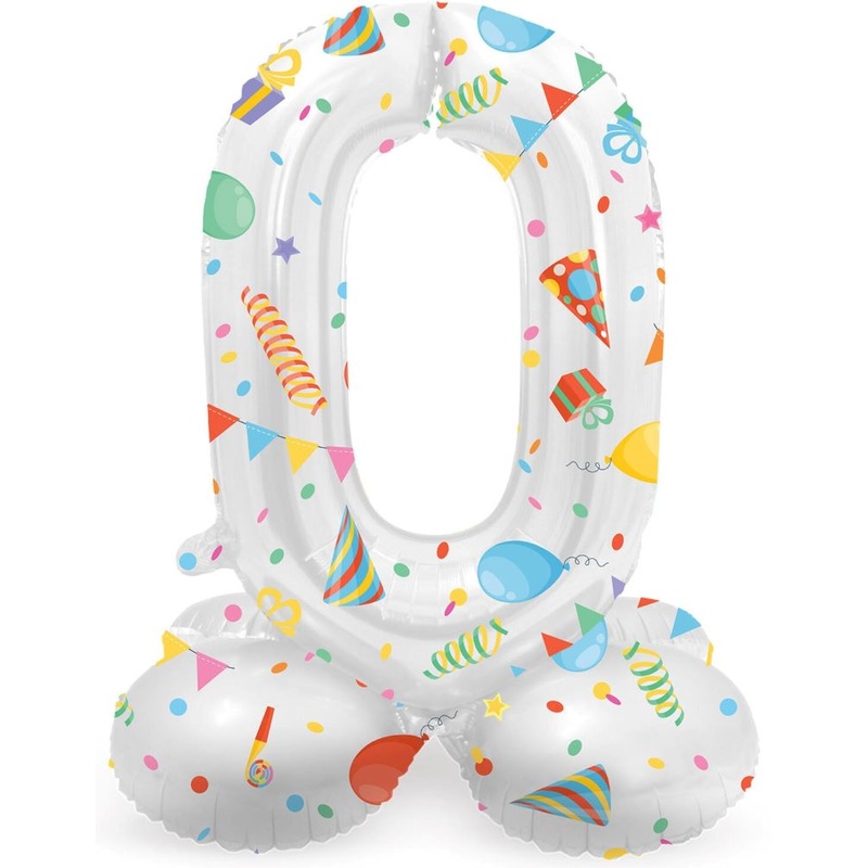 Standing Number 0 Partytime Balloon 72cm