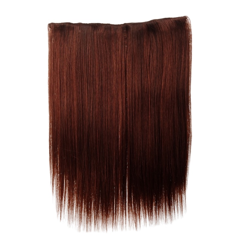 Hairpiece Hair Extension 5 Clips Straight Brown Rust Brown L30173-35
