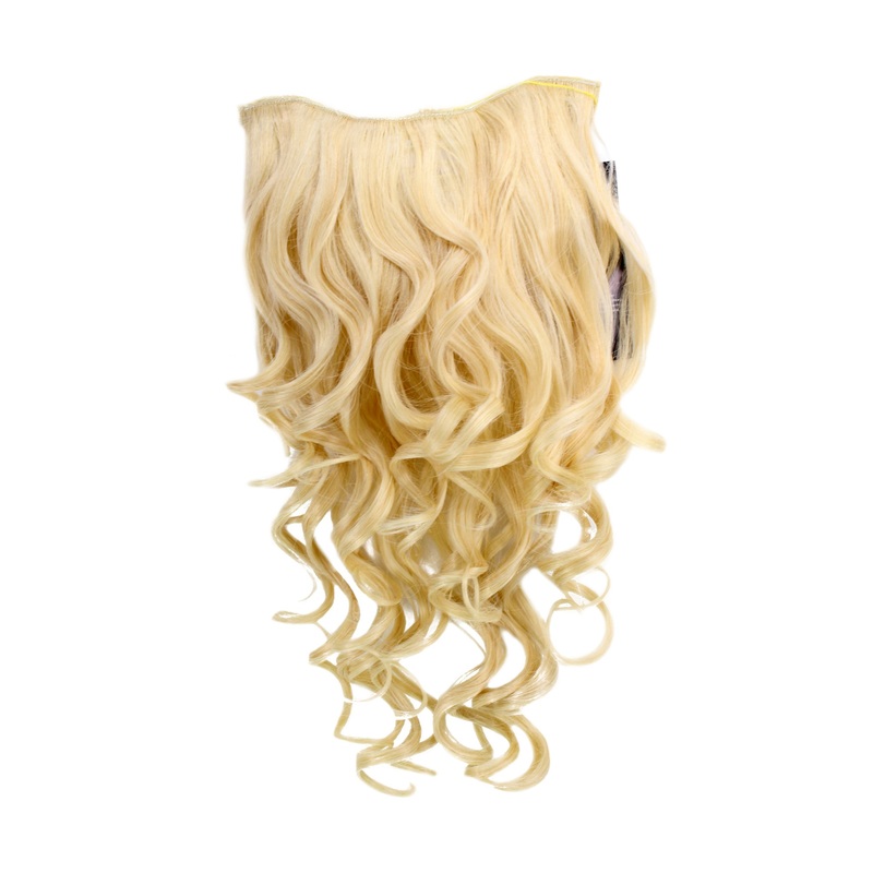 Hairpiece Halfwig 7 Clip In Extension long curls curled bright blonde H9503