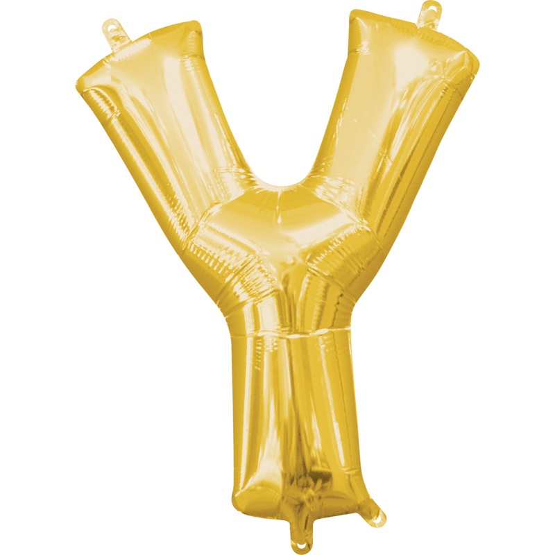 Mini foil balloon letter Y gold 35cm