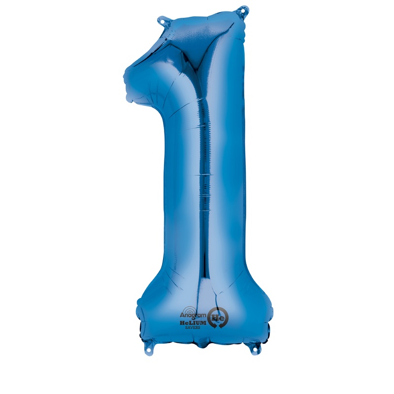 Number balloon 1 blue 86cm