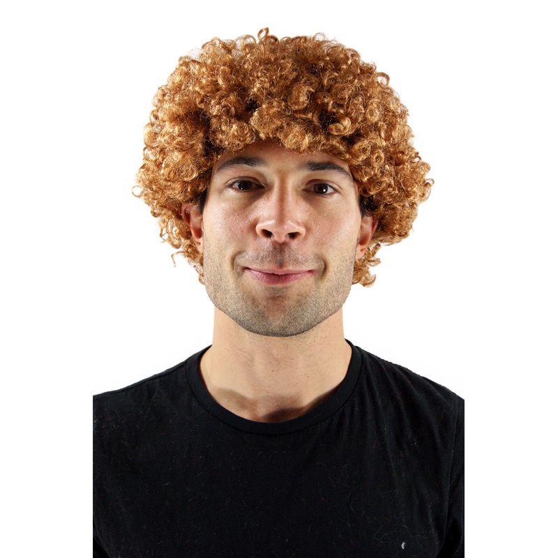 Party Wig Halloween curly curls Afro style men women light brown PW0186-P36