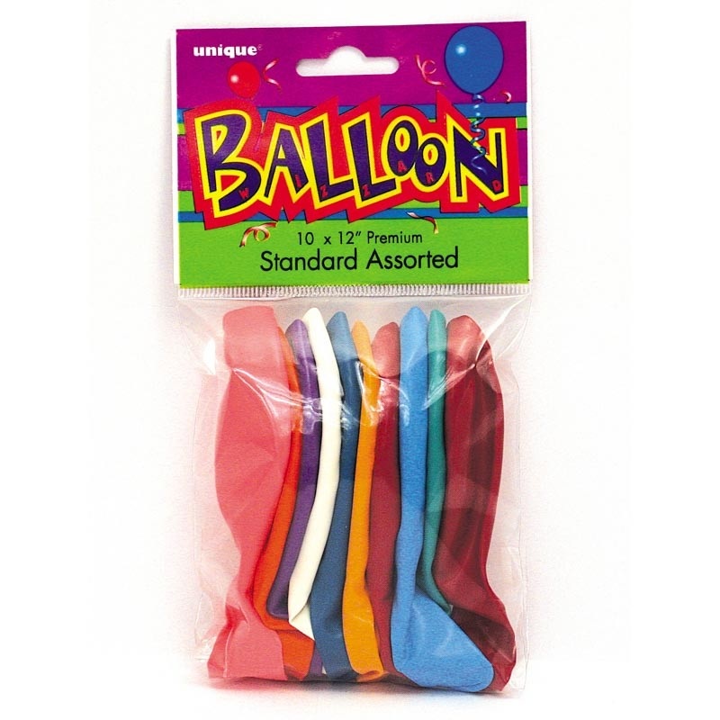 10 colored latex balloons party fever 30cm