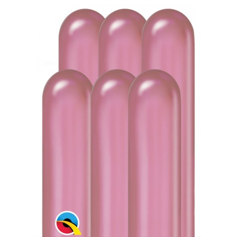 100 metallic modeling balloons mauve 1.5m
