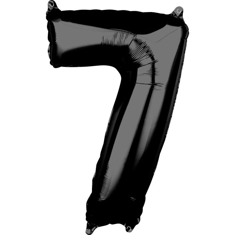 Black number 7 balloon 66cm