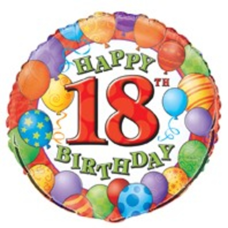 Foil balloon Happy 18th Birthday Fiesta