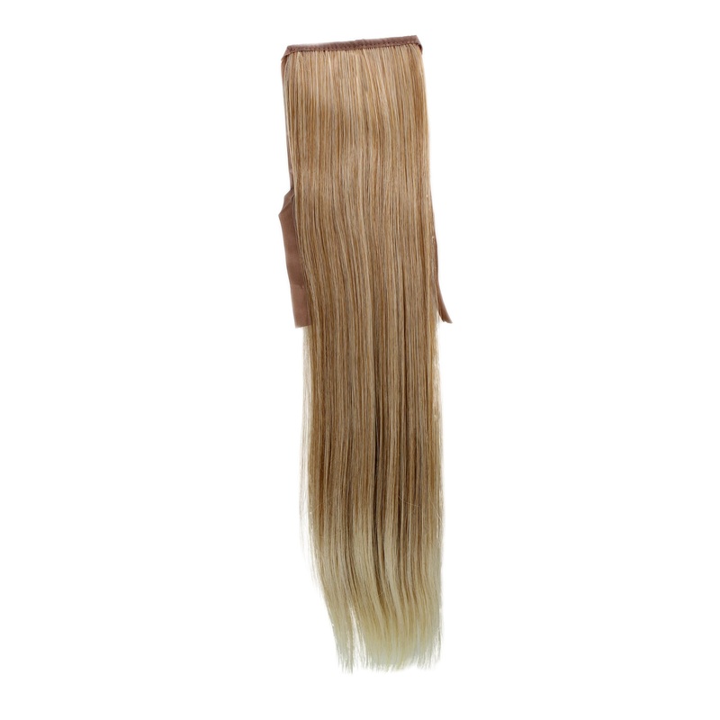Hairpiece slim Ponytail Pigtail blonde mix straight band + clip fastening YZF-TS18-27T88