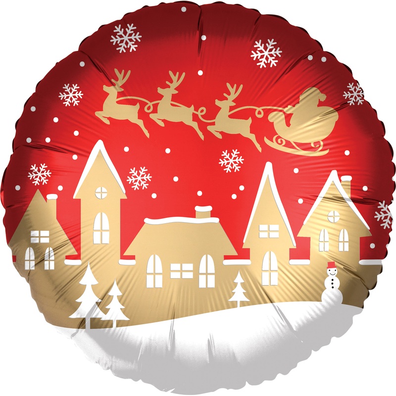 Satin foil balloon Christmas village 43cm