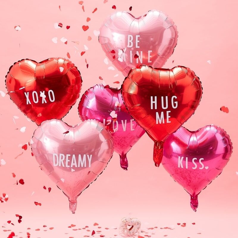 6 DIY Valentine Message balloons 45cm