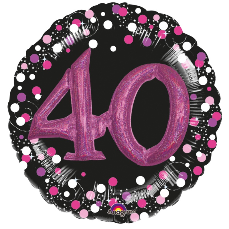 Pink 40th Birthday foil balloon 91cm