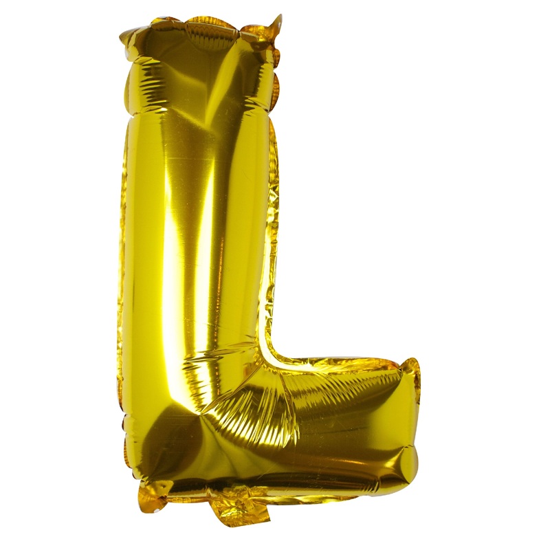 Golden letter L foil balloon 40cm