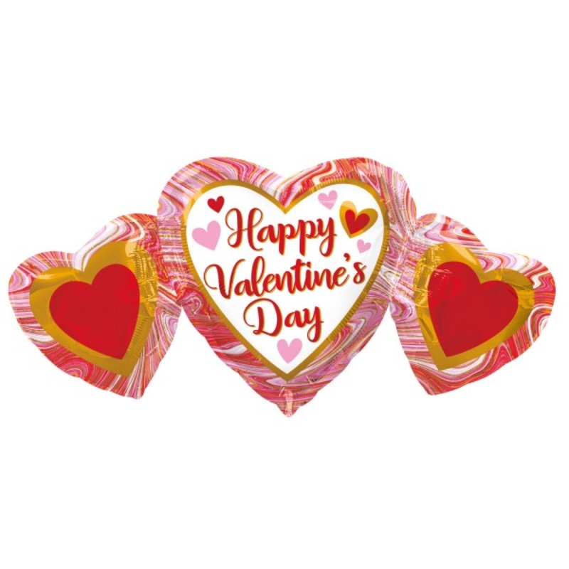 Valentine heart trio foil balloon