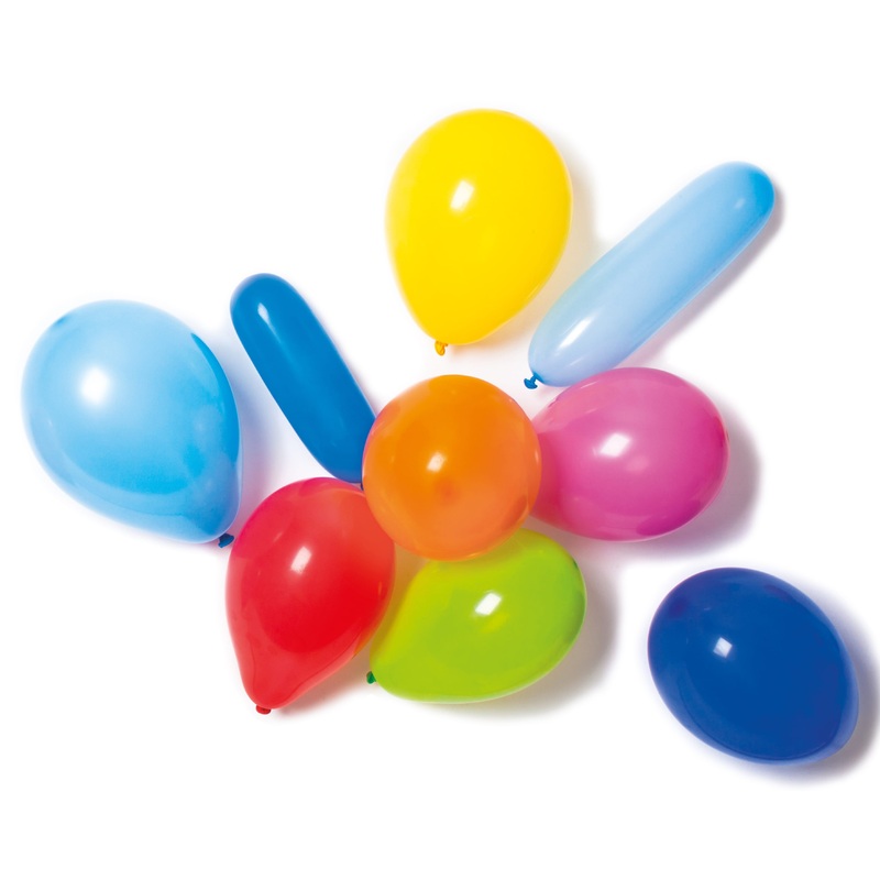 10 mixed balloons with pump