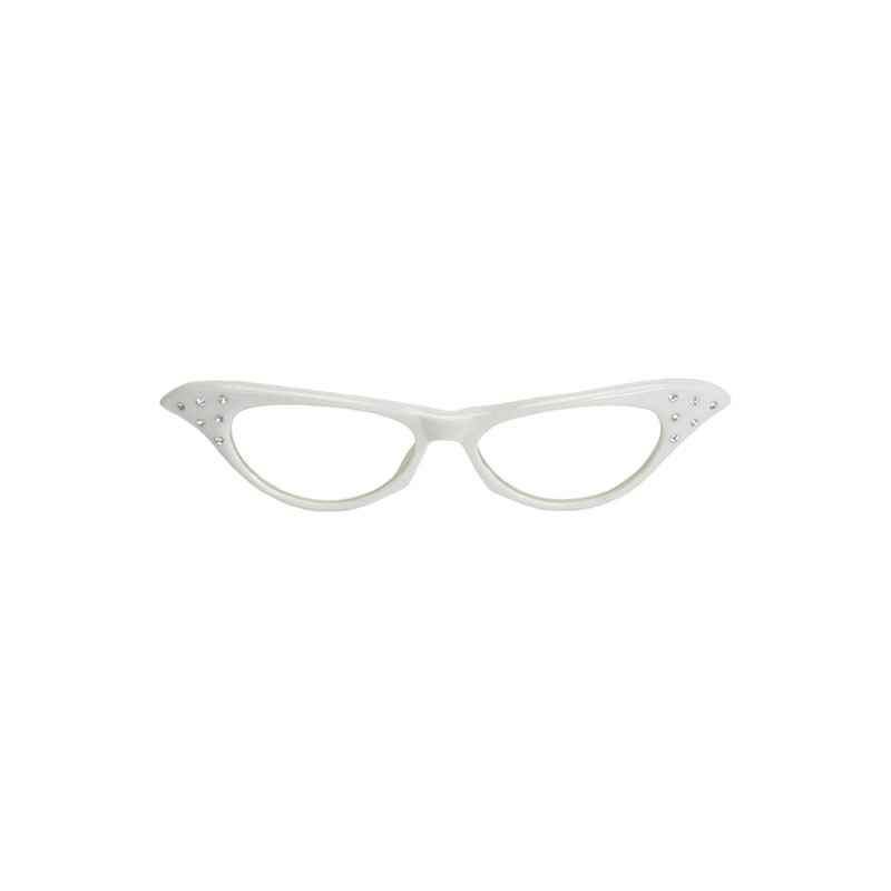50’s Rhinestone Glasses Accessory (White) Standard