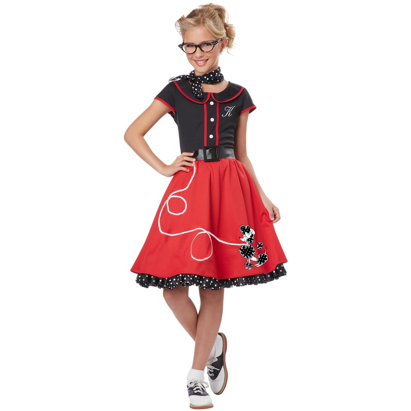 50’s Sweetheart Child Costume (Black/Red) Small