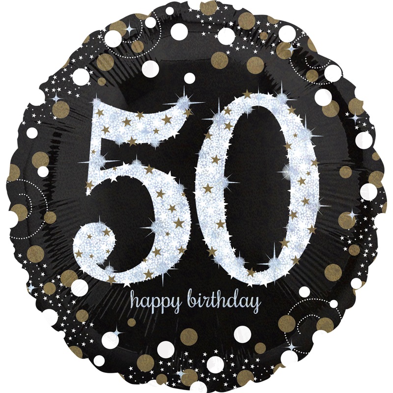 Golden 50th Birthday foil balloon 71cm